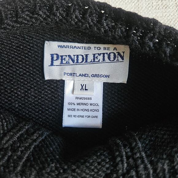 Pendleton Sweater Womens XL Black‎ 100% Merino Wool Cable Mock Neck Classic Luxe - Picture 2 of 11